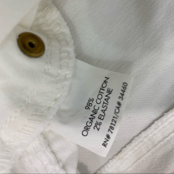 Eileen Fisher Straight Leg Organic Cotton White Jeans - Picture 3 of 9